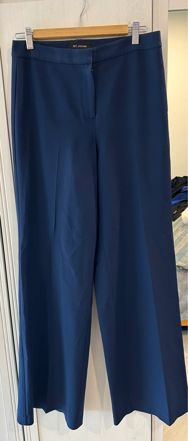 St. John Navy Blue Wide Leg Pants