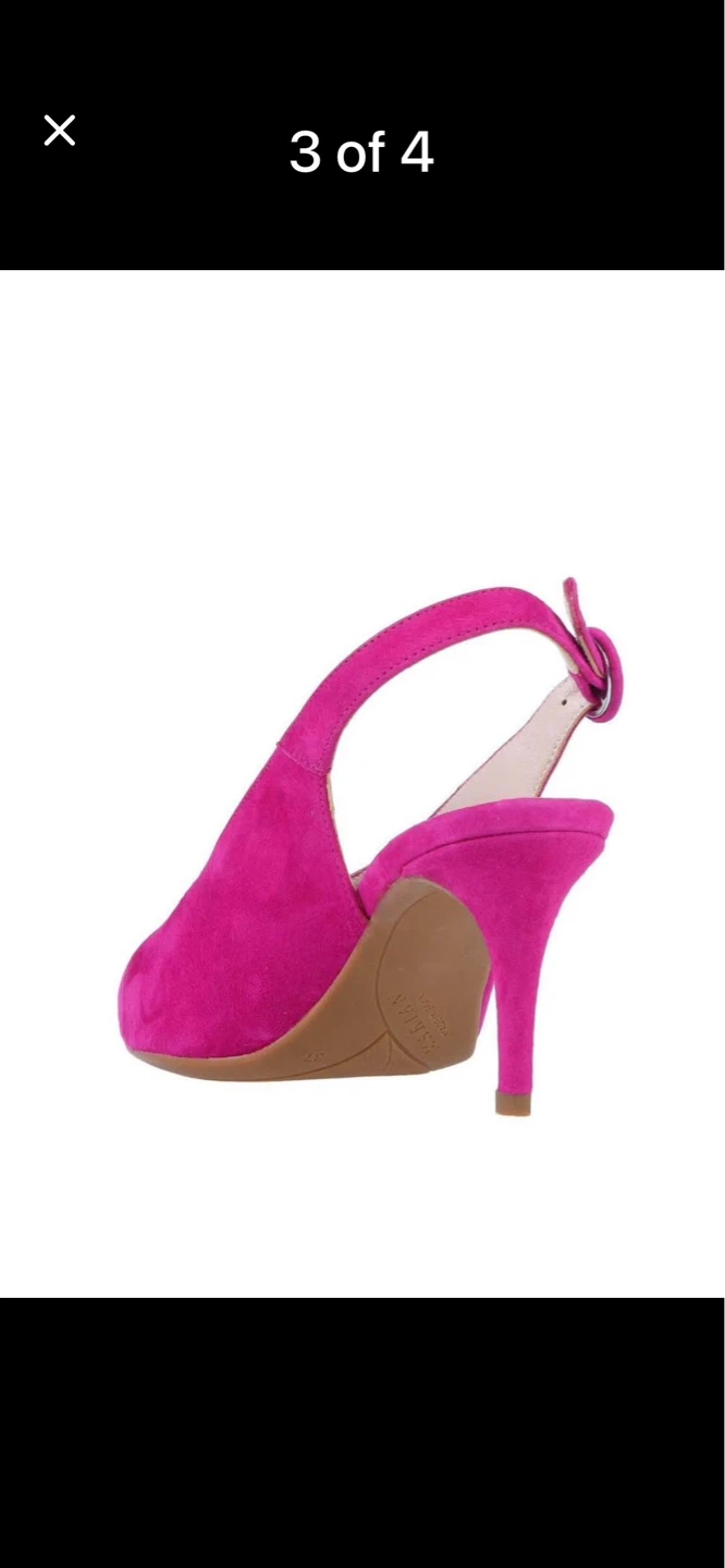 Marian Slingback Heels - Bright Pink Suede - photo 2