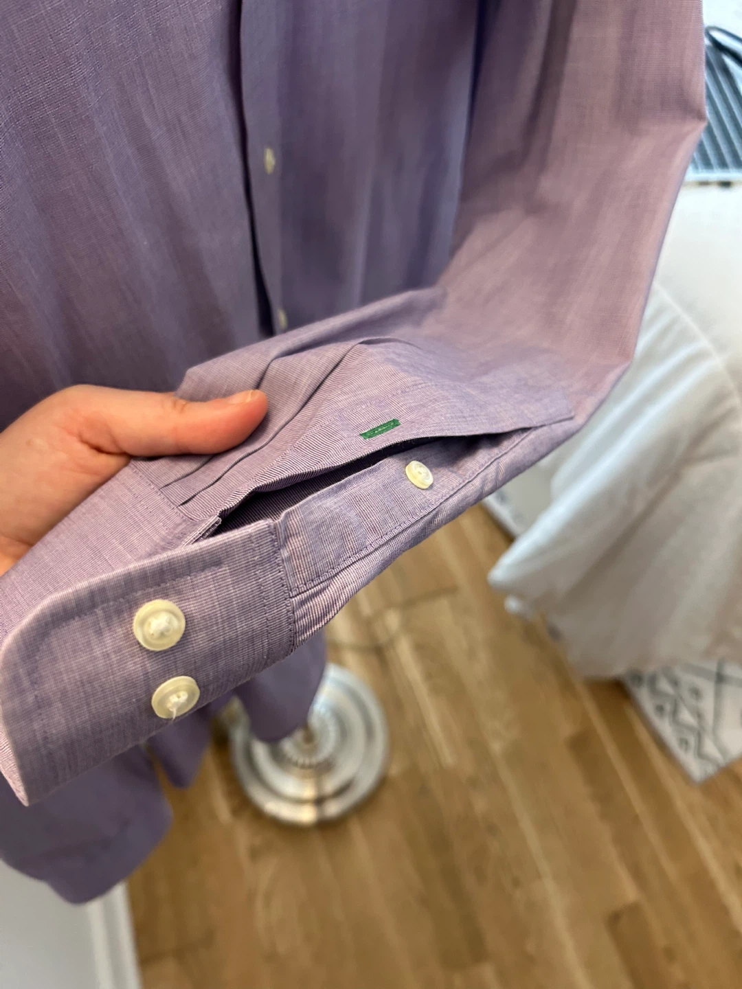Men’s Tommy Hilfiger Slim Fit Dress Shirt Lavender Size 16 34-35 - photo 5