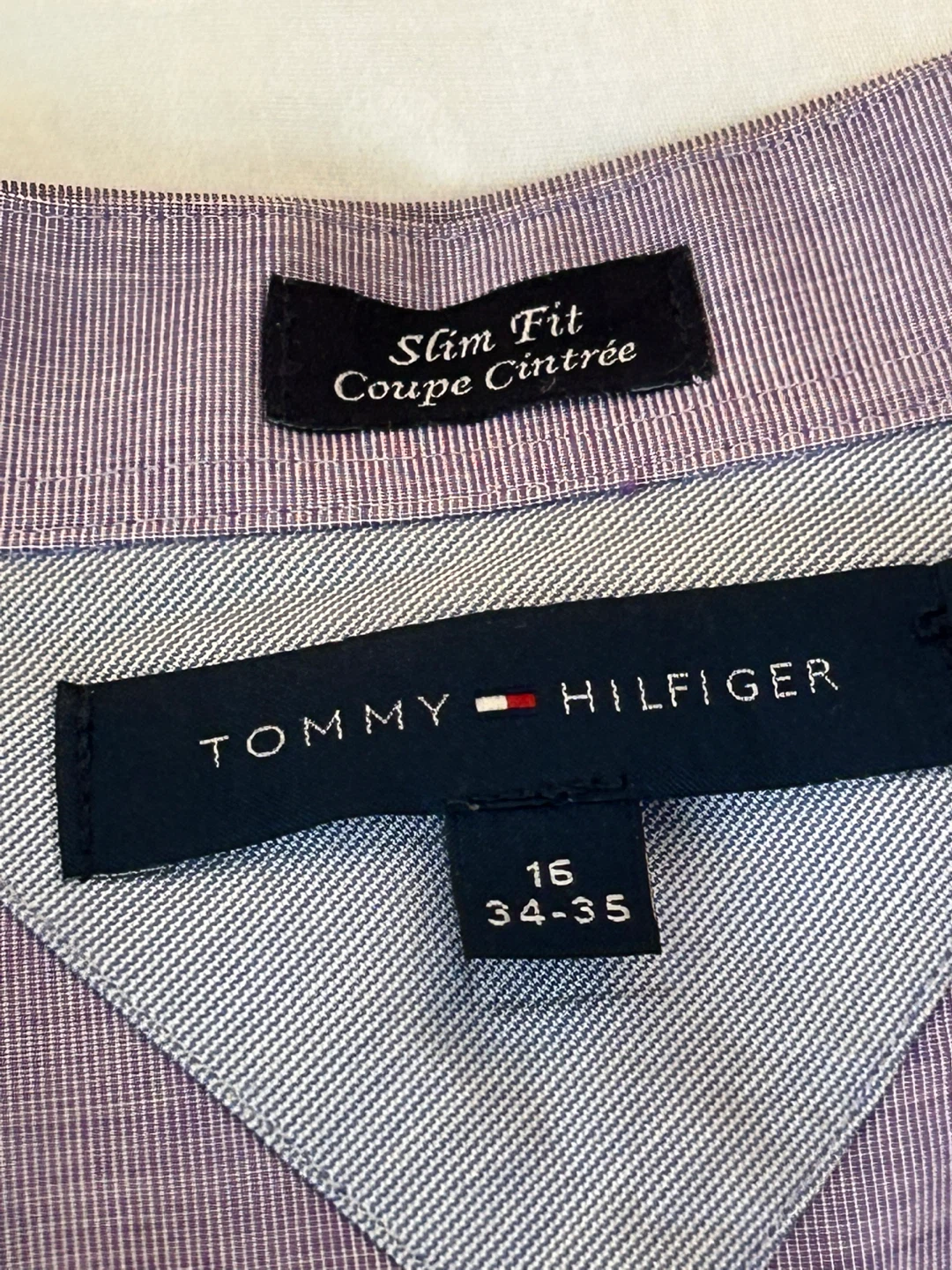 Men’s Tommy Hilfiger Slim Fit Dress Shirt Lavender Size 16 34-35 - photo 2