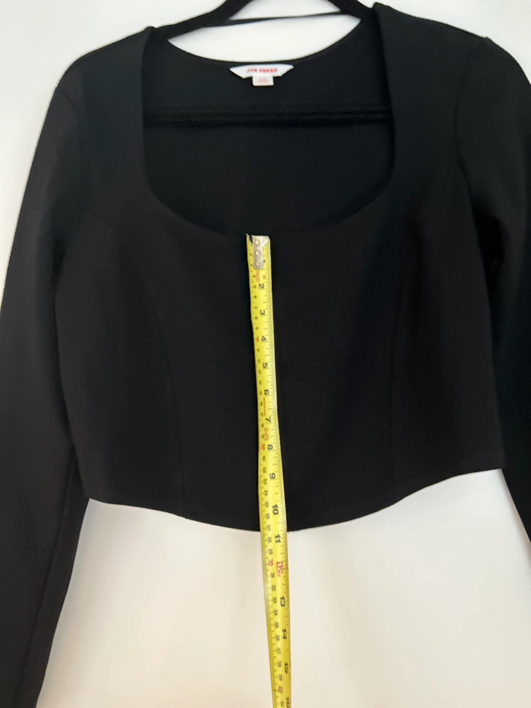 Joe Fresh Black Long Sleeve Cropped Top Size Large - photo 3