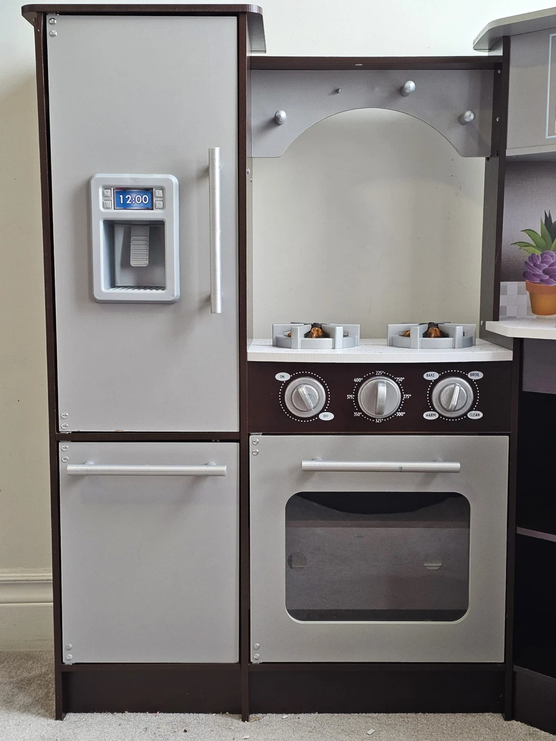 Kids Wooden Play Kitchen with Washer and Fridge - photo 4