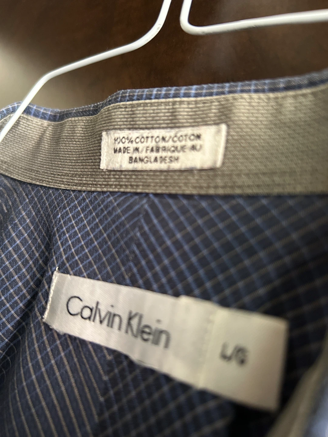 Calvin Klein Men's Blue Plaid Dress Shirt - Large - photo 4
