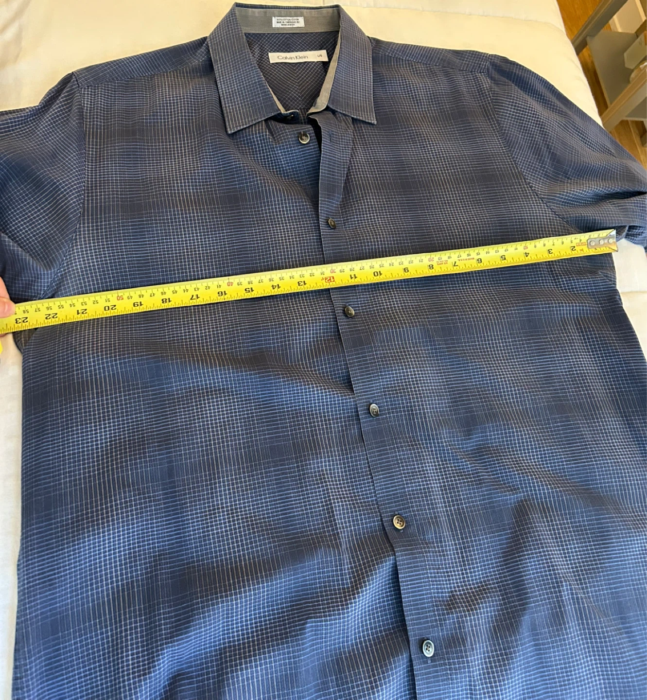 Calvin Klein Men's Blue Plaid Dress Shirt - Large - photo 5