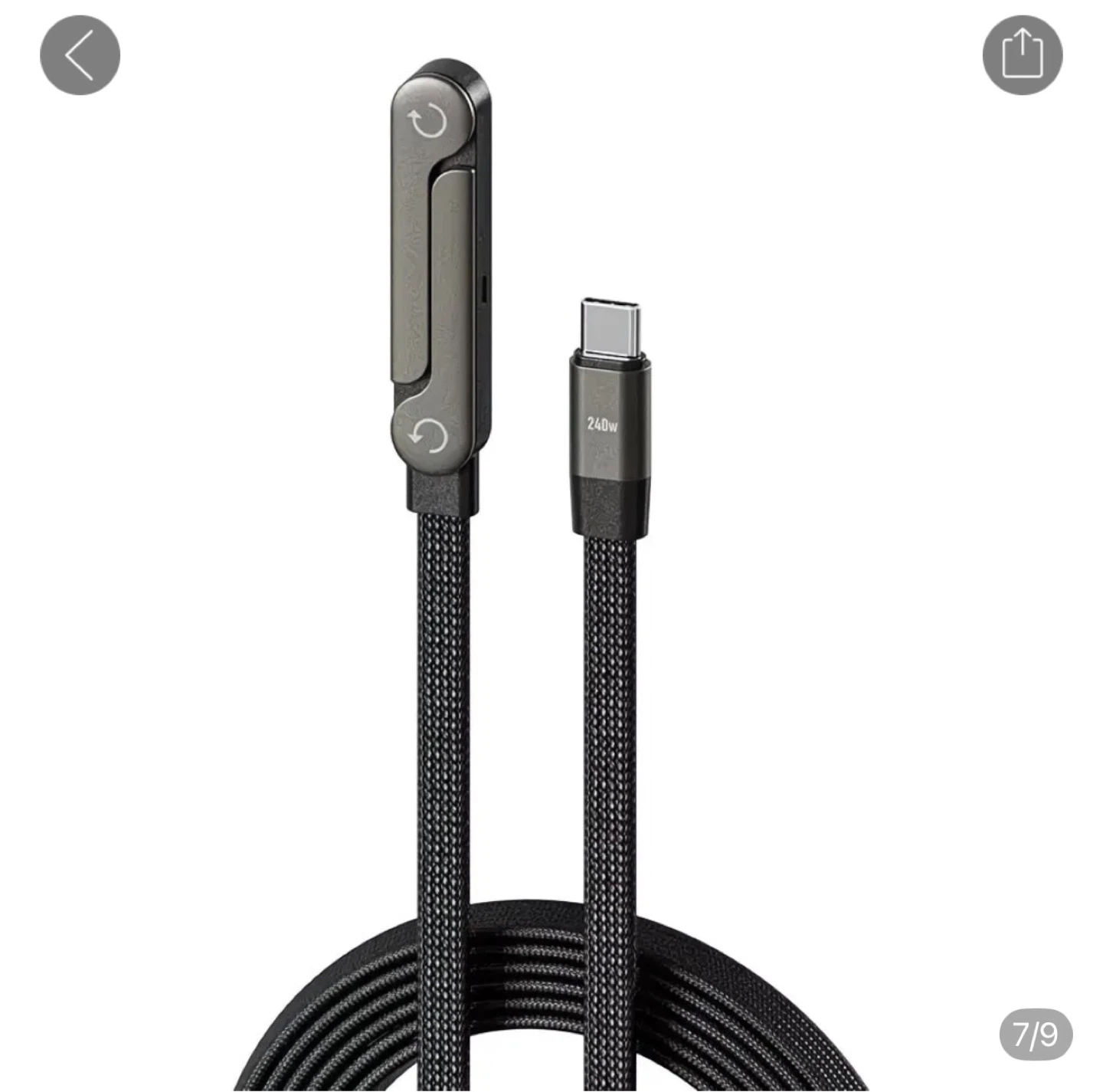 240W USB-C Charging Cable with Foldable Stand