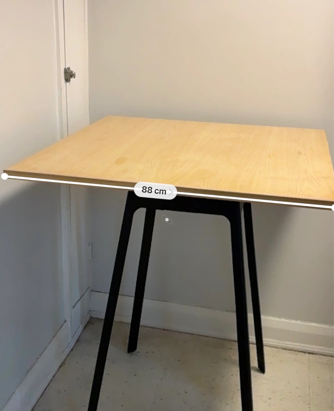 Wood Top Dining Table with Black Legs - 88cm - photo 5