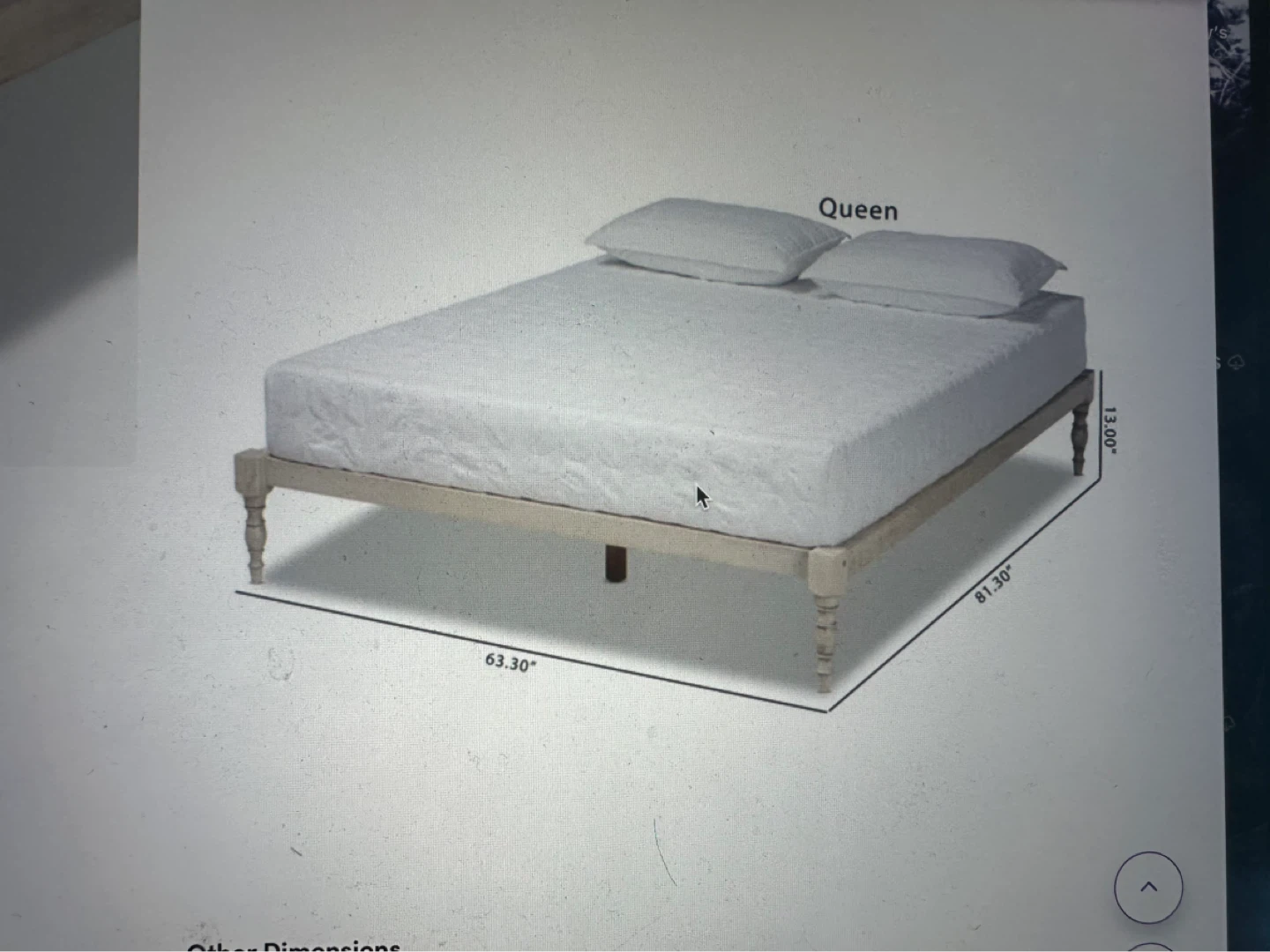 White Noise Bane Queen Bed Frame - Antique Oak - photo 2