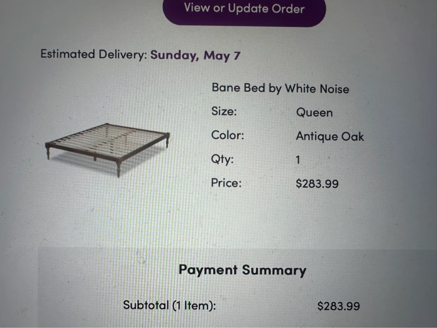 White Noise Bane Queen Bed Frame - Antique Oak