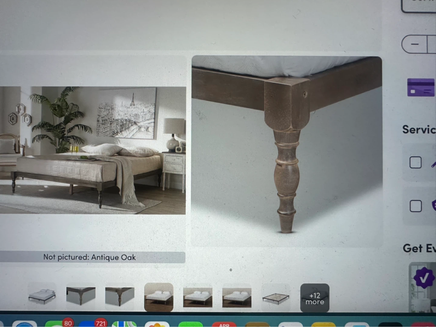 White Noise Bane Queen Bed Frame - Antique Oak - photo 4