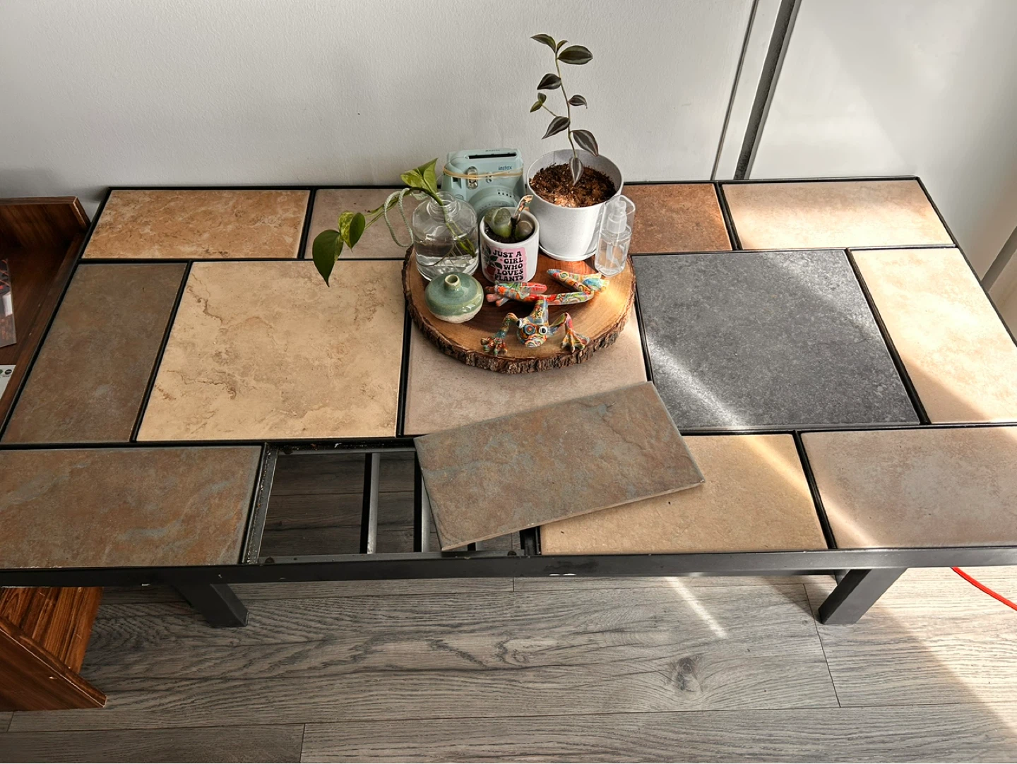 Tiled Top Coffee Table with Metal Frame