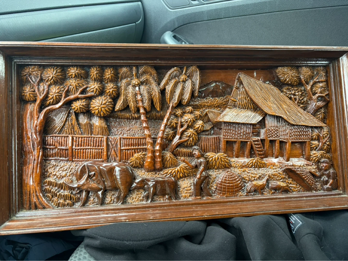 Carved Wooden Wall Art Panel