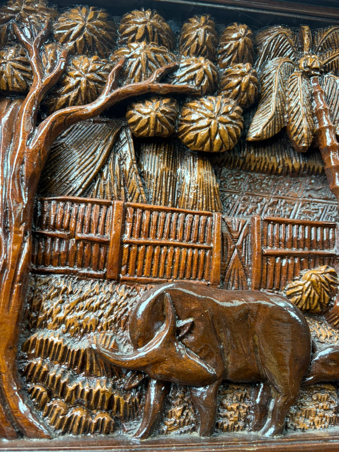 Carved Wooden Wall Art Panel - photo 2