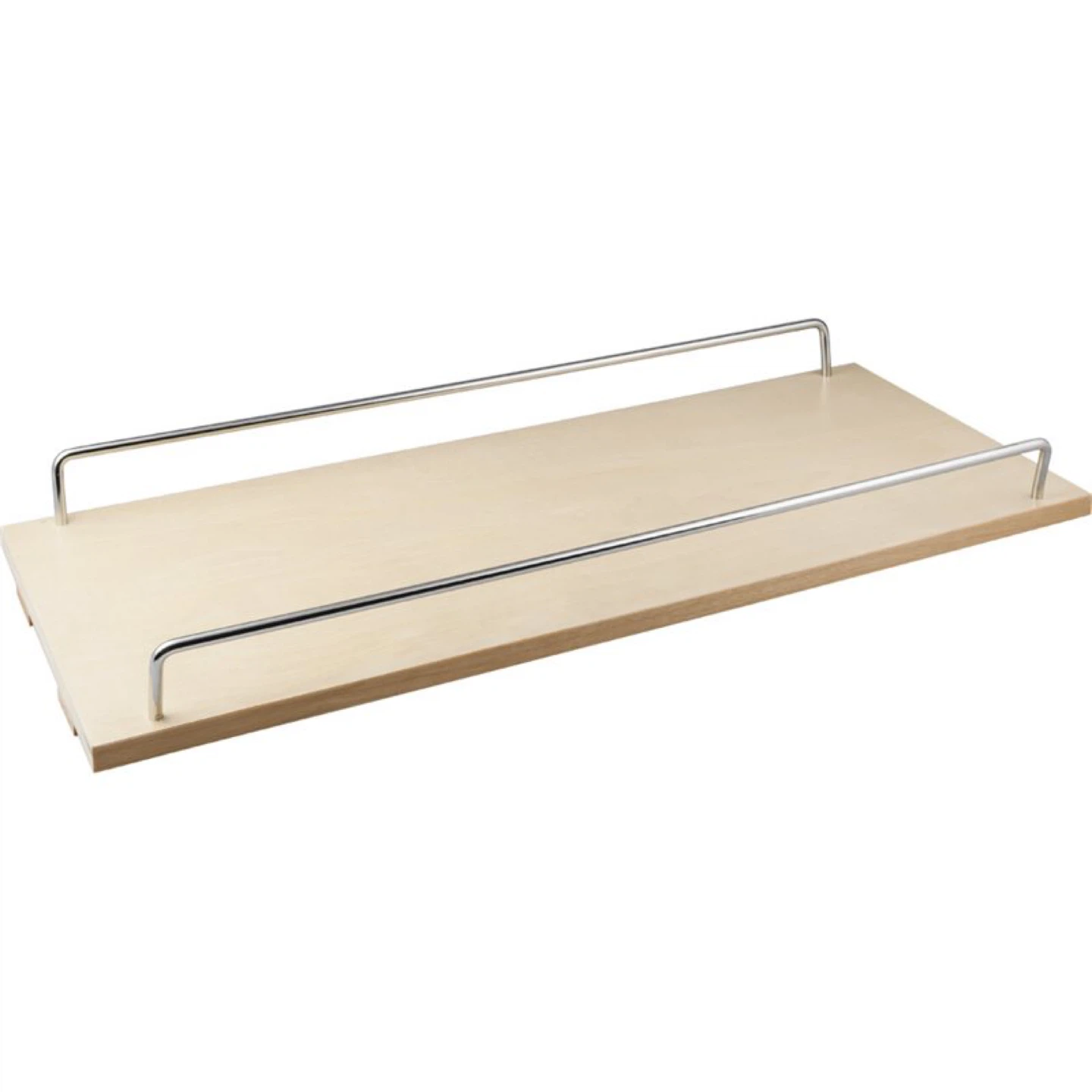 Wood Shelf with Metal Rails