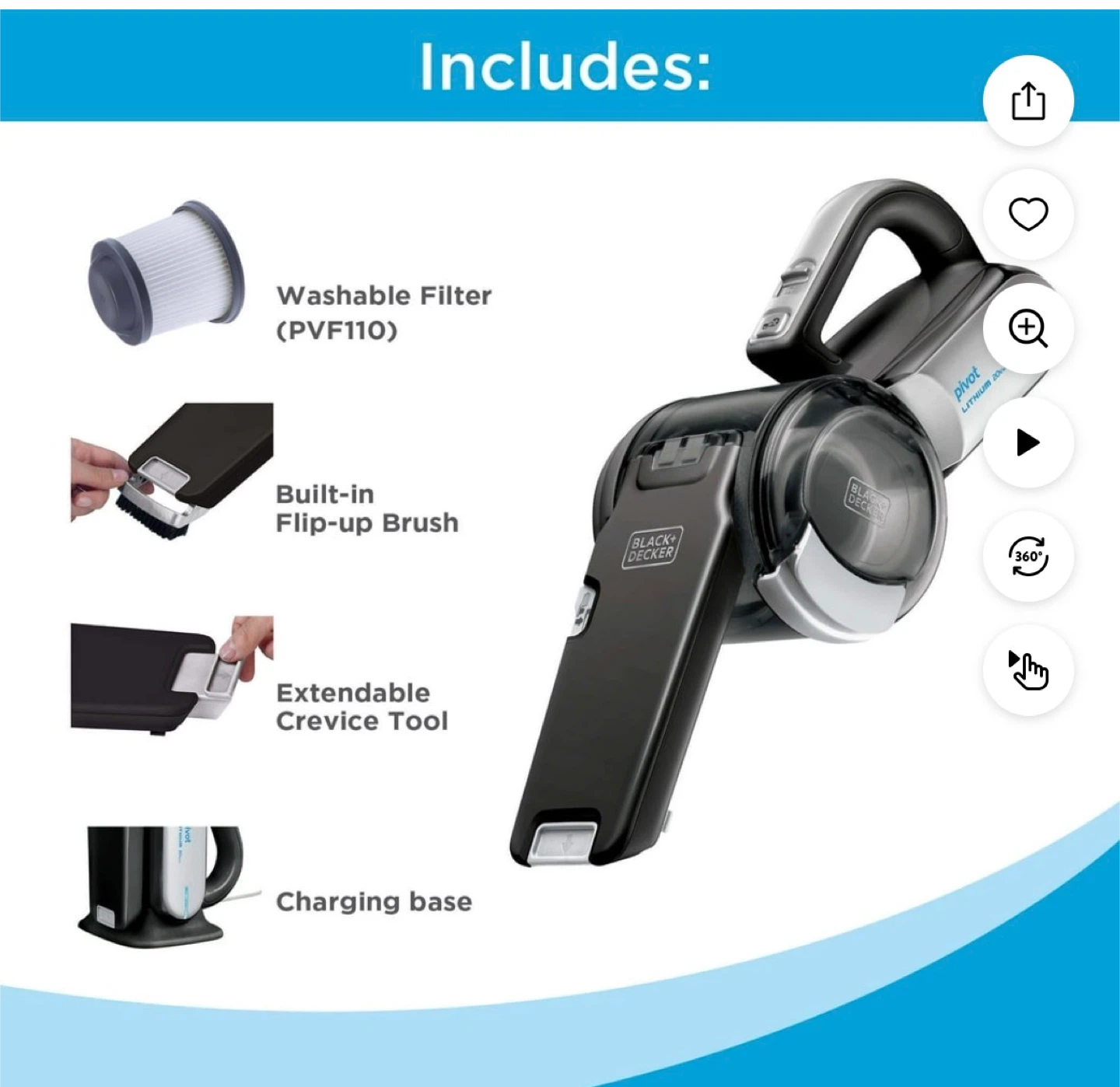 MOVING SALE- BLACK+DECKER Pivot Lithium Cordless Hand Vacuum - photo 5