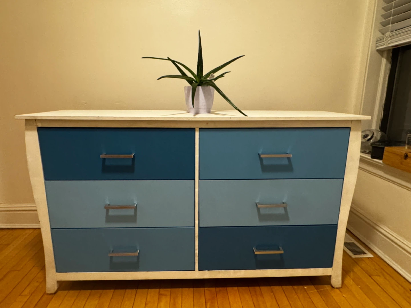 Six Drawer Dresser - Blue and White