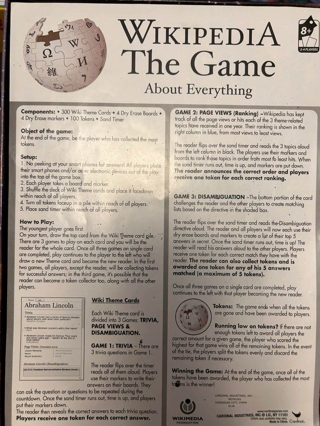 Wikipedia The Game About Everything Board Game - photo 4