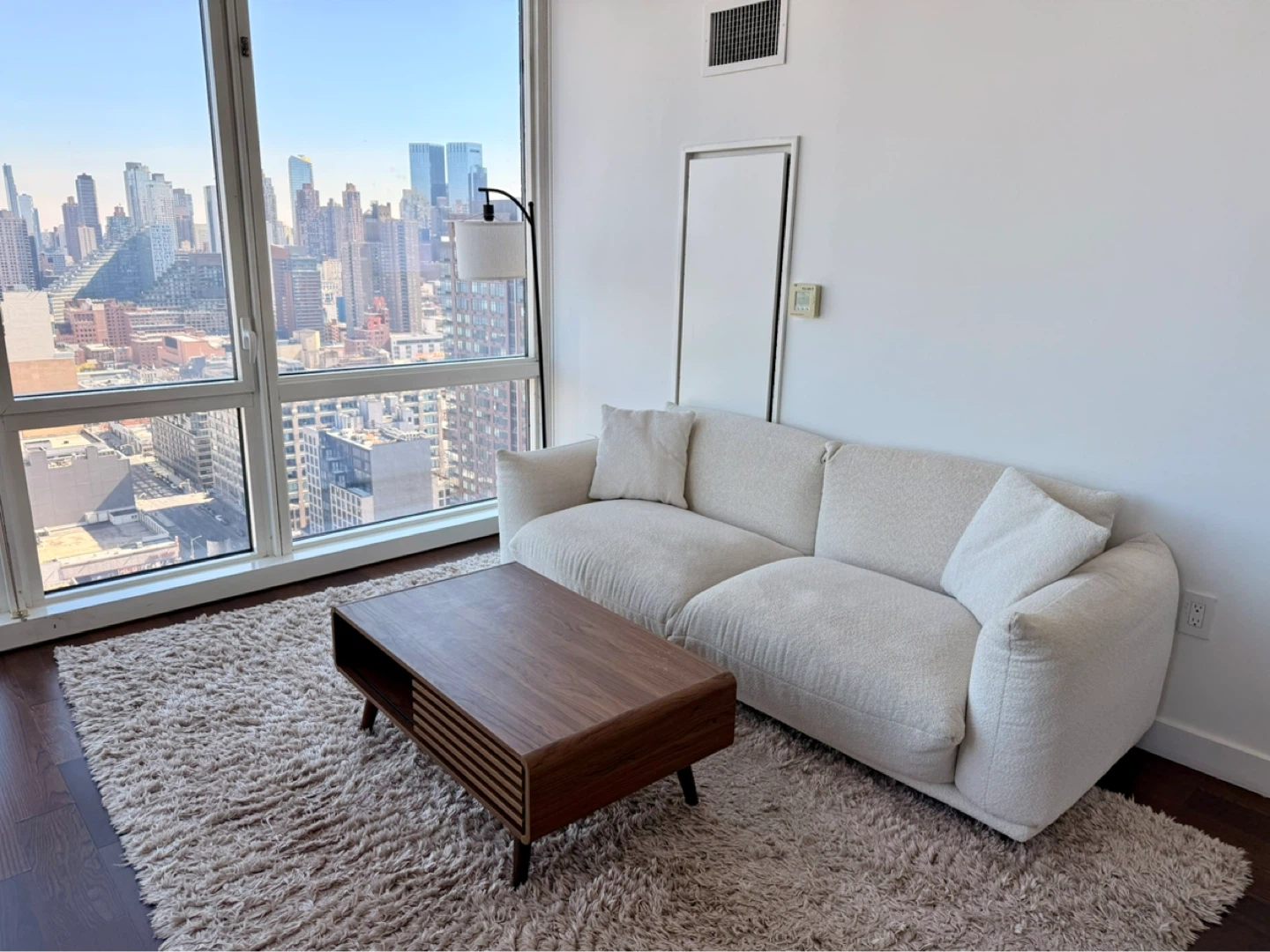 Modern Cream Bouclé Sofa – Excellent Condition