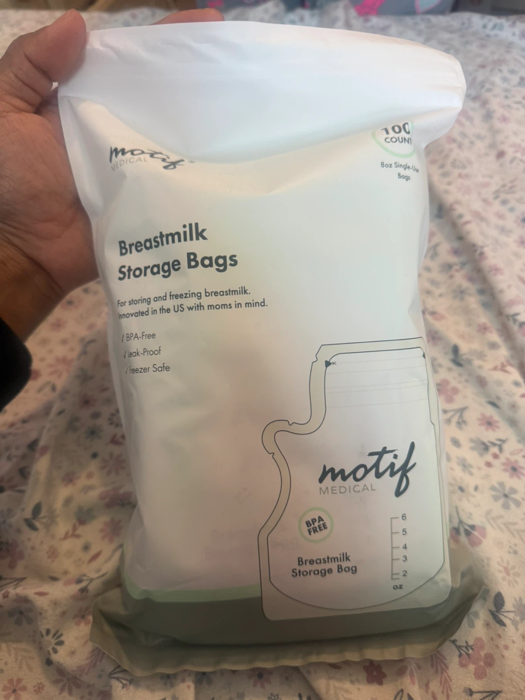 Motif Medical Breastmilk Storage Bags - 100 Count, 8oz