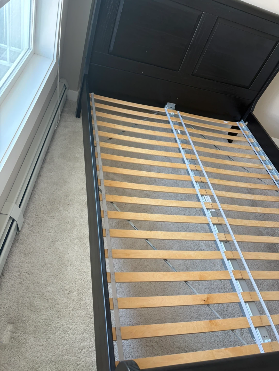Black Queen Sleigh Bed Frame with Slats - photo 3
