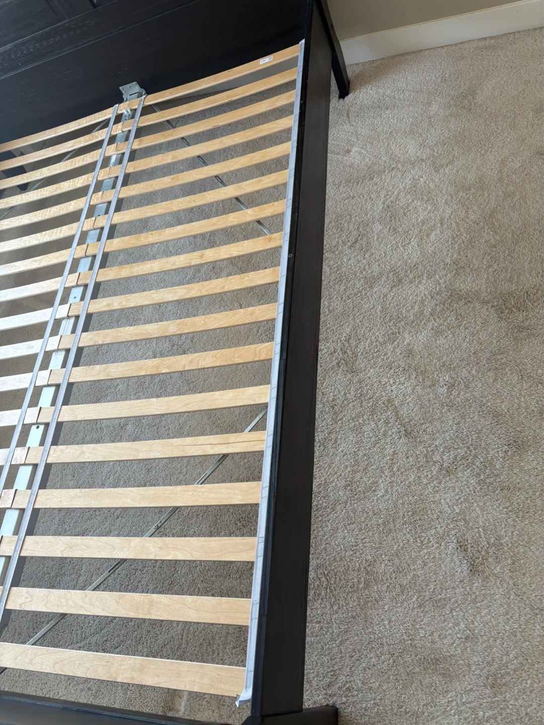 Black Queen Sleigh Bed Frame with Slats - photo 2