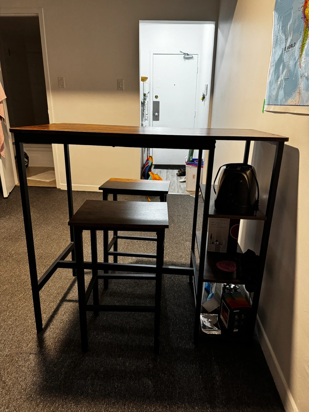 Bar Table Set with 2 Stools - photo 2
