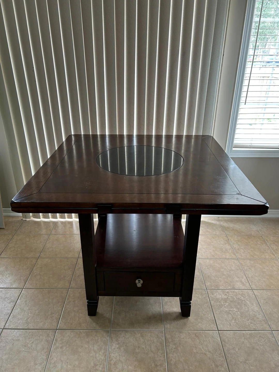 Expandable Dining Table with Drawer - photo 2