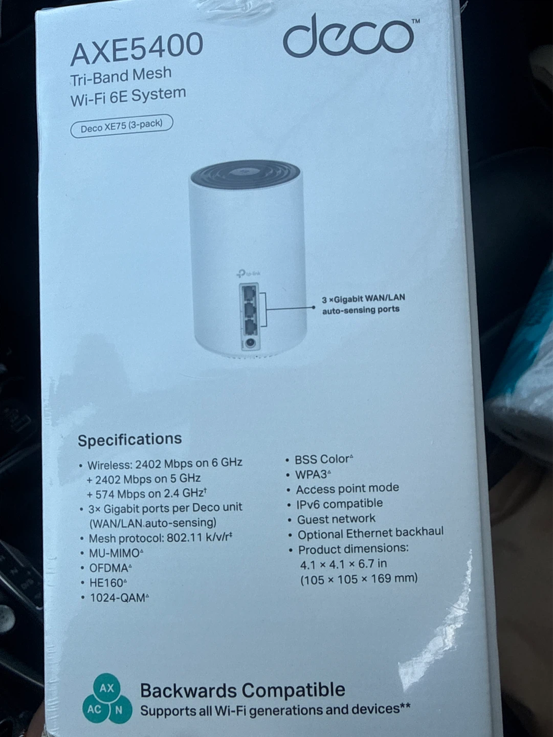 TP-Link Deco AXE5400 Tri-Band Mesh Wi-Fi 6E System (3-Pack) - photo 3