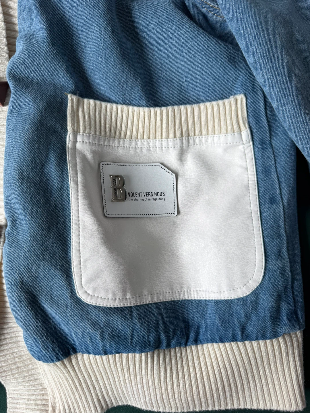 Color Block Denim Jacket - photo 2