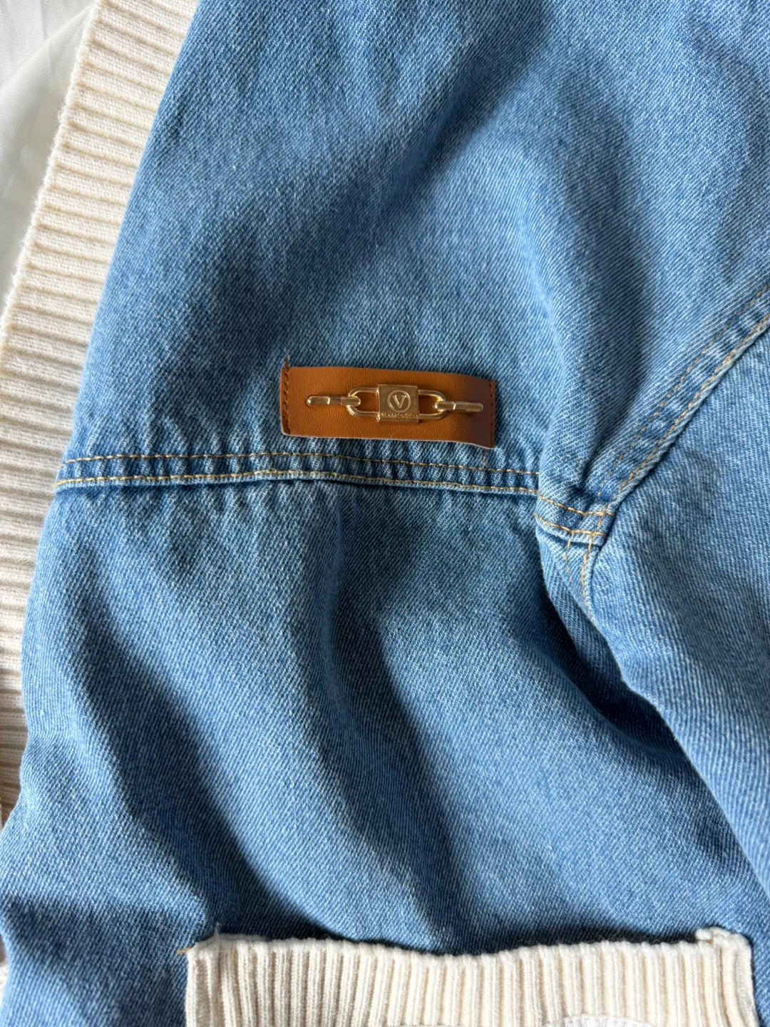Color Block Denim Jacket - photo 3