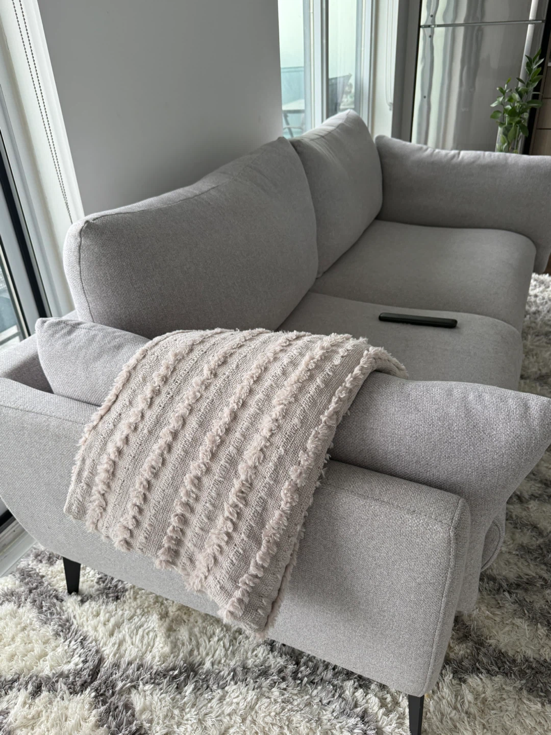 Light Grey Fabric Sofa - photo 2