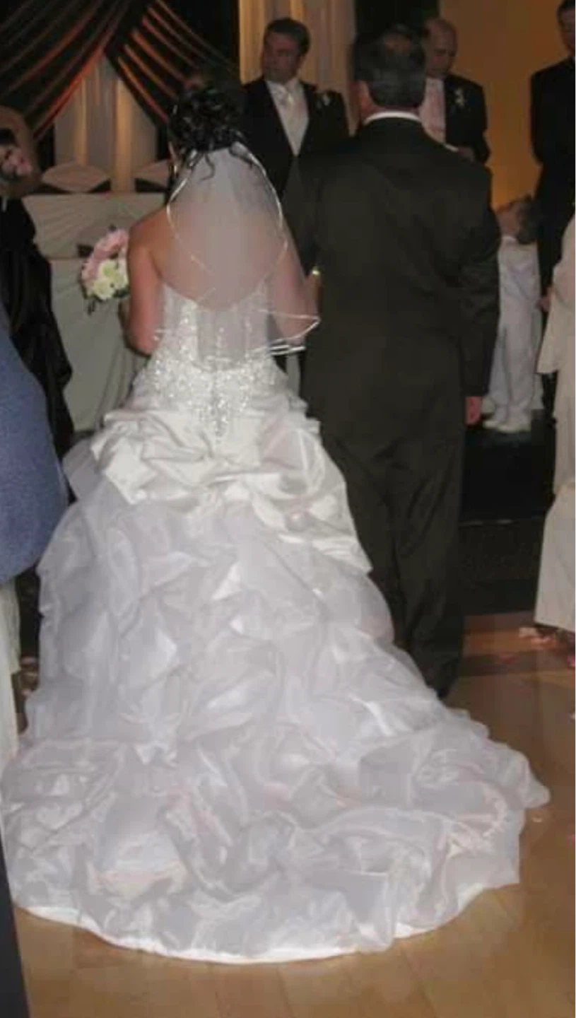 Allure White Strapless Wedding Dress