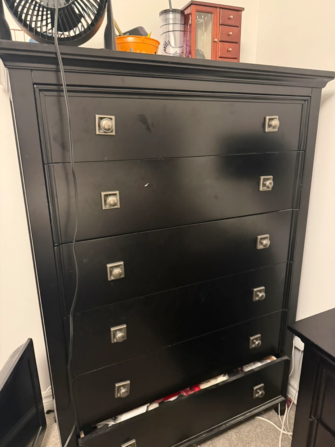 Black Bedroom Set - Dresser & Bed Frame - photo 4