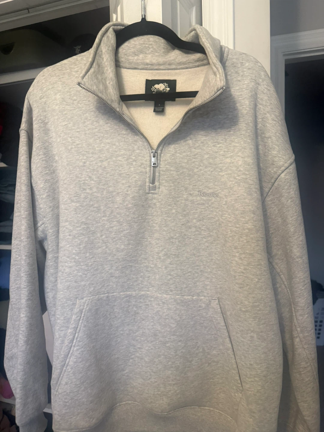 Roots Grey Quarter Zip Sweatshirt - Size 5