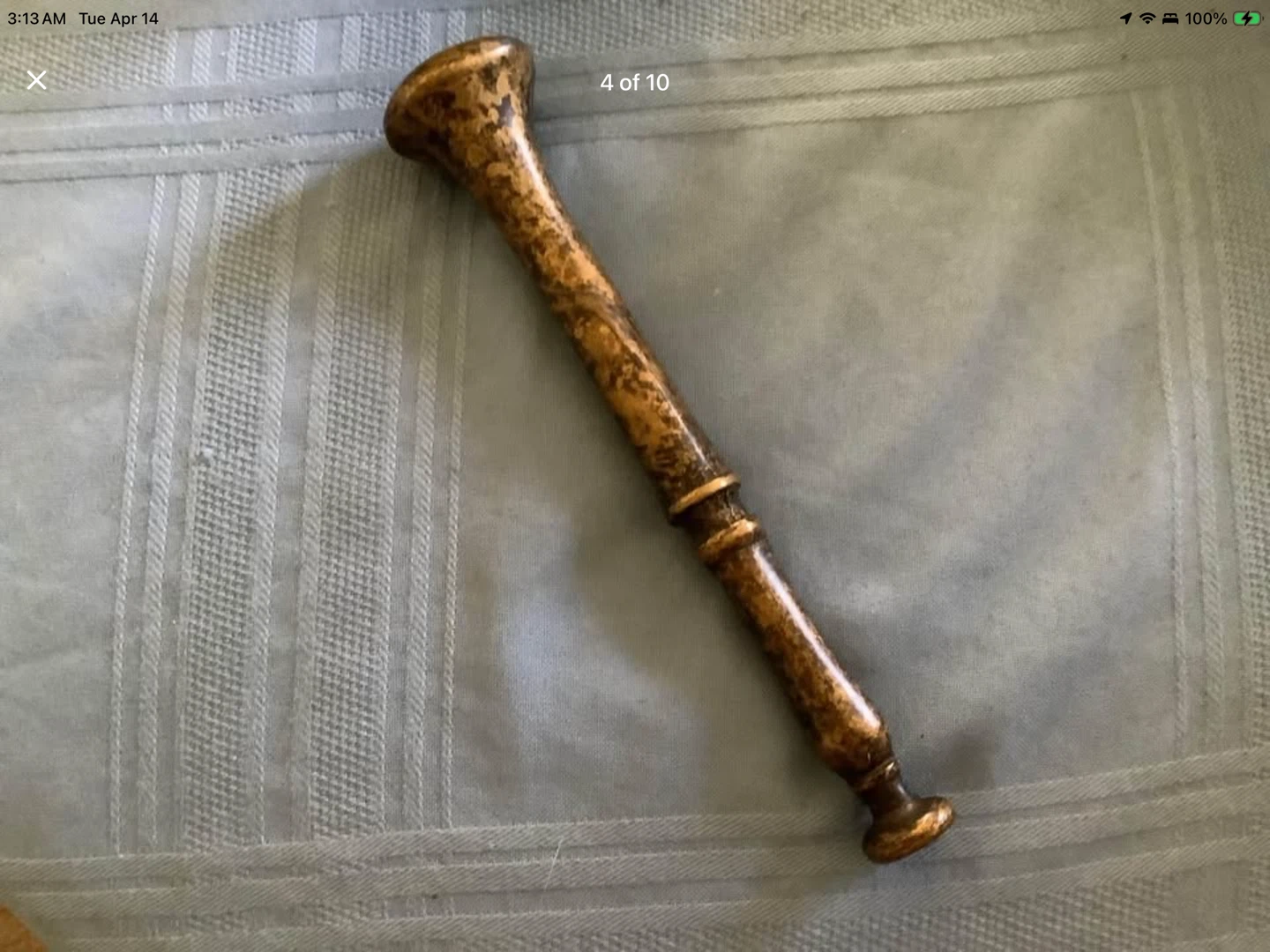 Vtg Brass Embossed Apothecary Mortar & Pestle 🐞 - photo 4