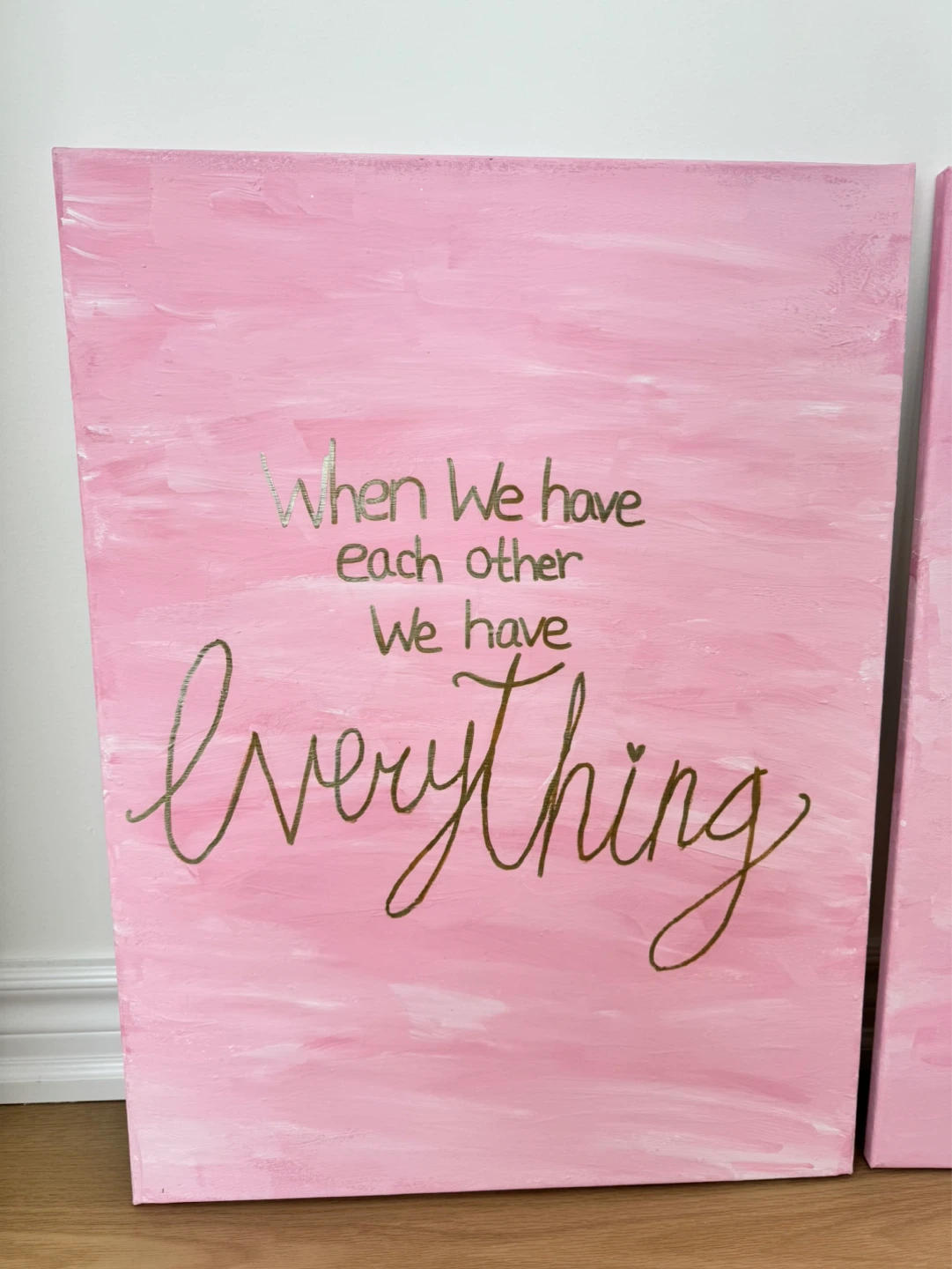 Set of 2 Pink Canvas Wall Art handmade - photo 3