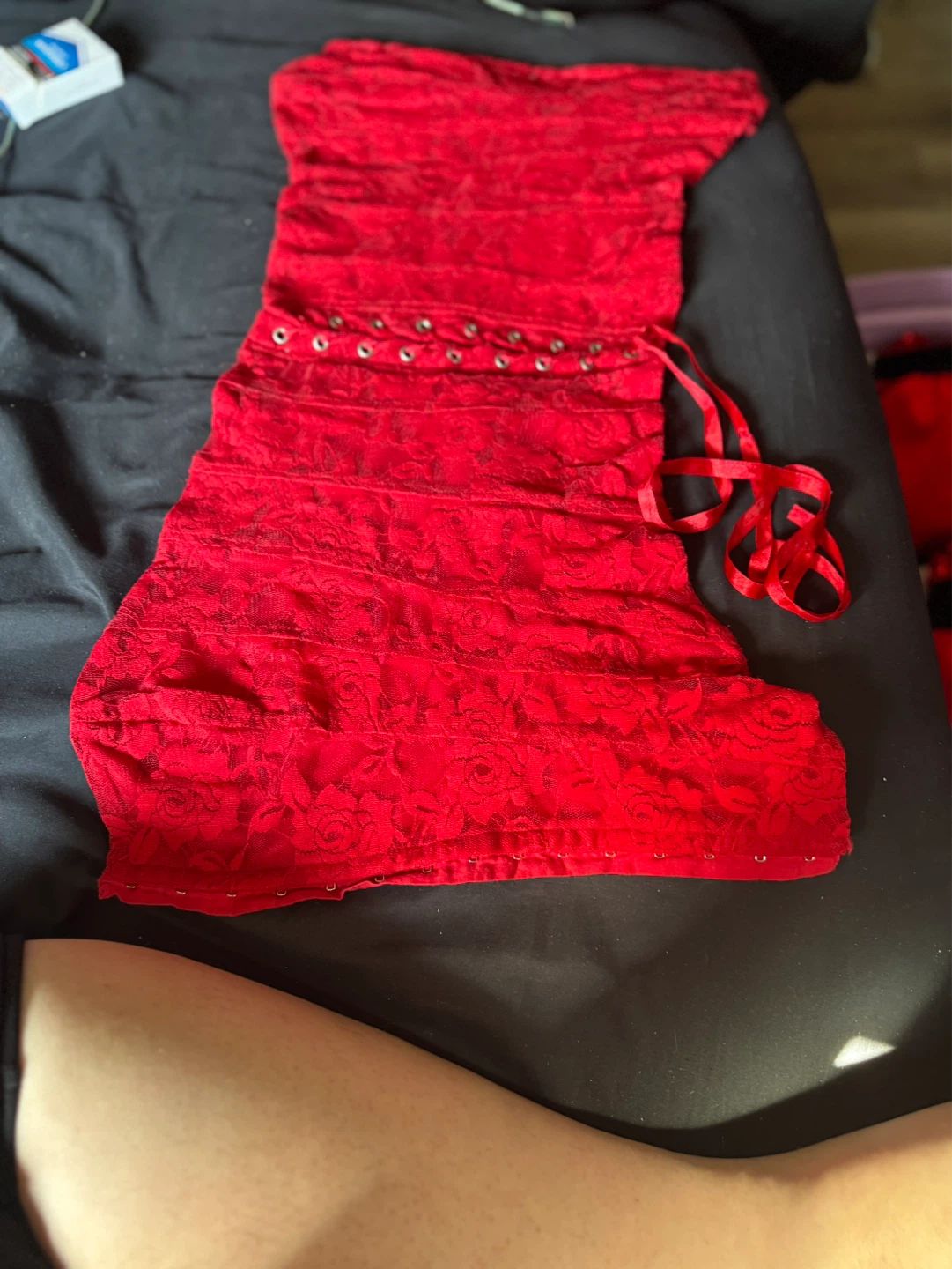 Red Lace Corset Top