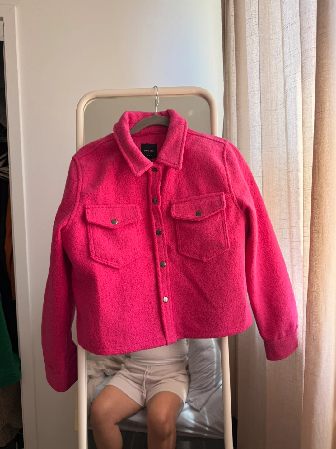 Pink Wool Blend Shacket - Size M