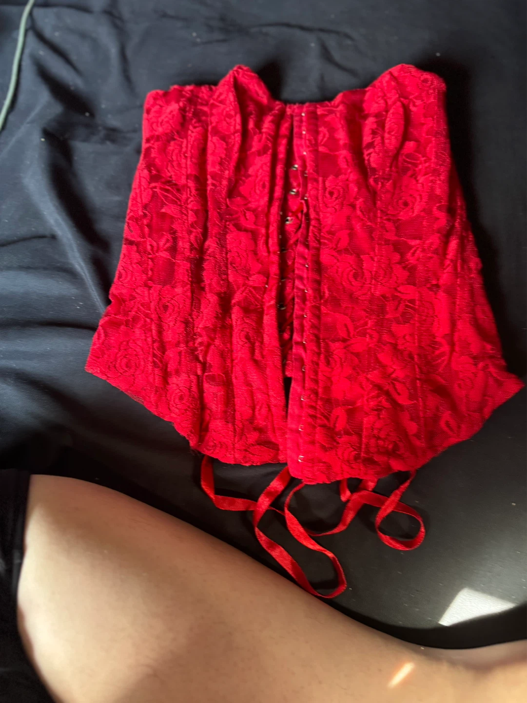 Red Lace Corset Top - photo 2