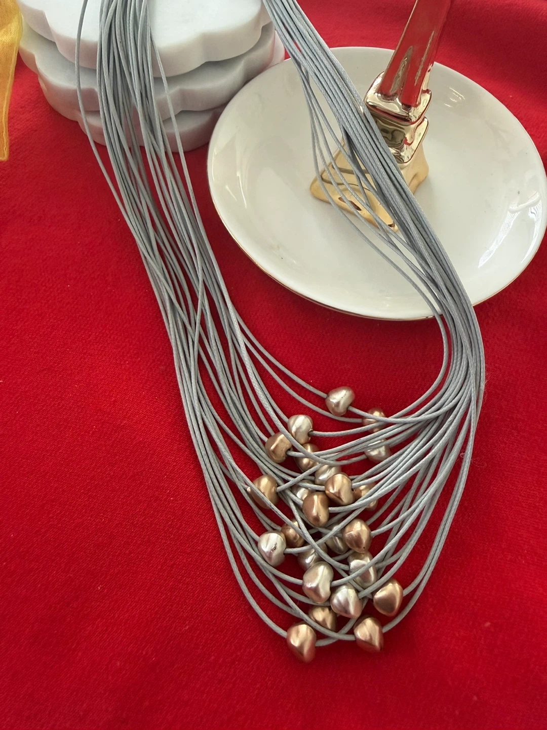 Stack of Bangles - Silver and Red/Gold Tones