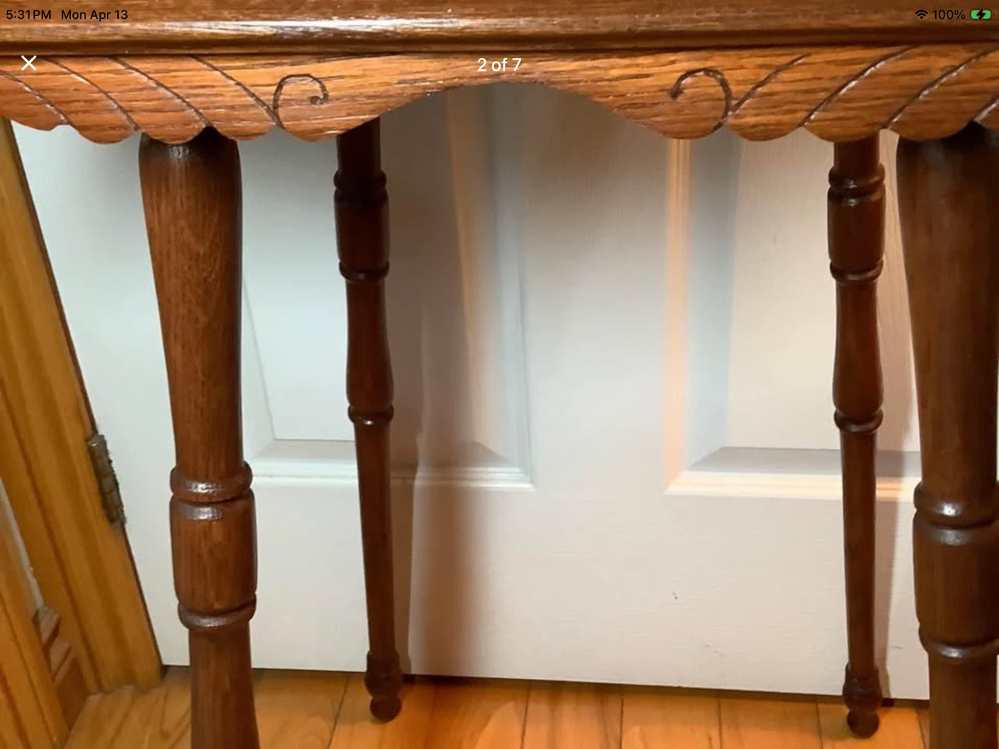 Antique Maple Wd Plant Table w Decorative Skirts 🐞 - photo 4