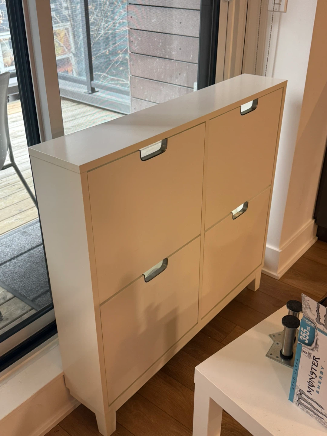 White 4-Drawer Shoe Cabinet