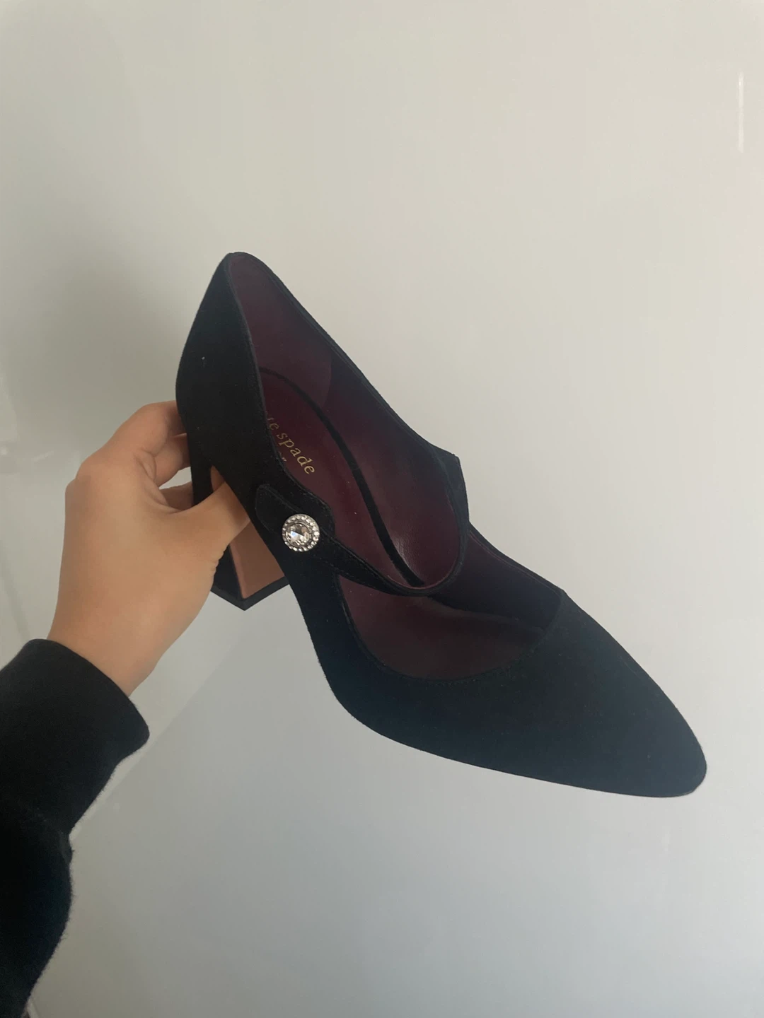 Kate Spade Black Suede Mary Jane Heels - photo 2