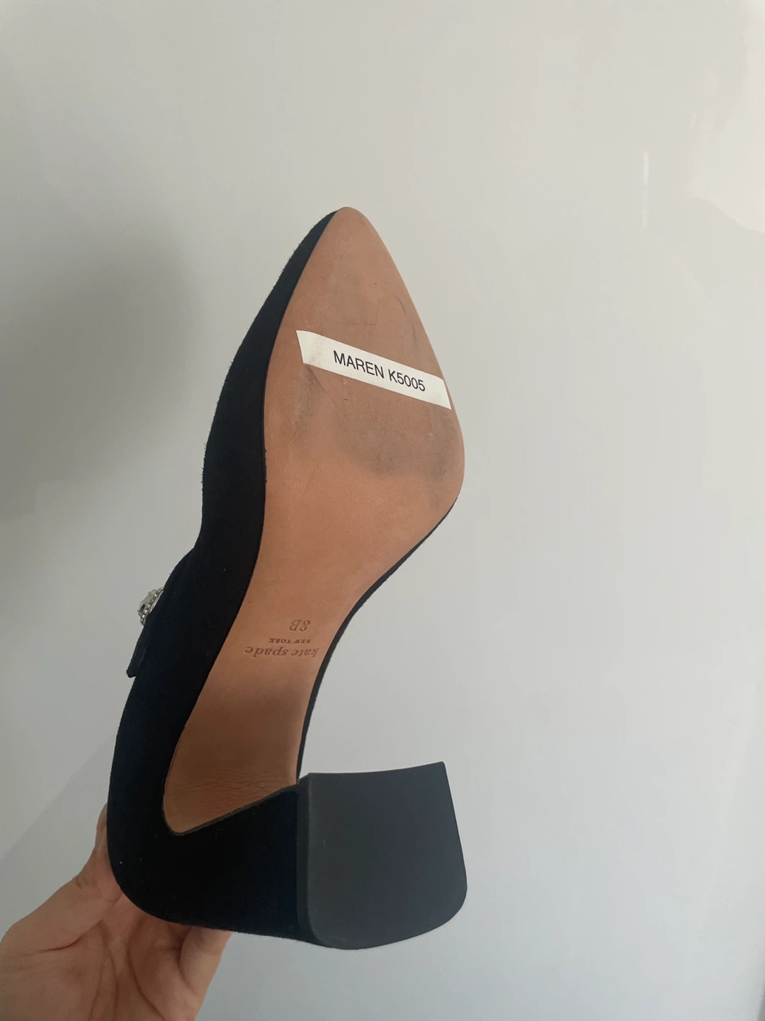 Kate Spade Black Suede Mary Jane Heels - photo 3