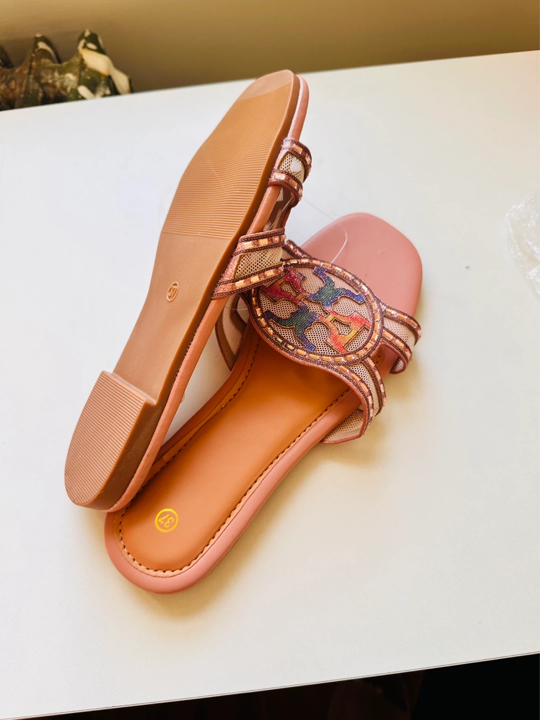 Women's Embellished Slide Sandals Size 37 - photo 3