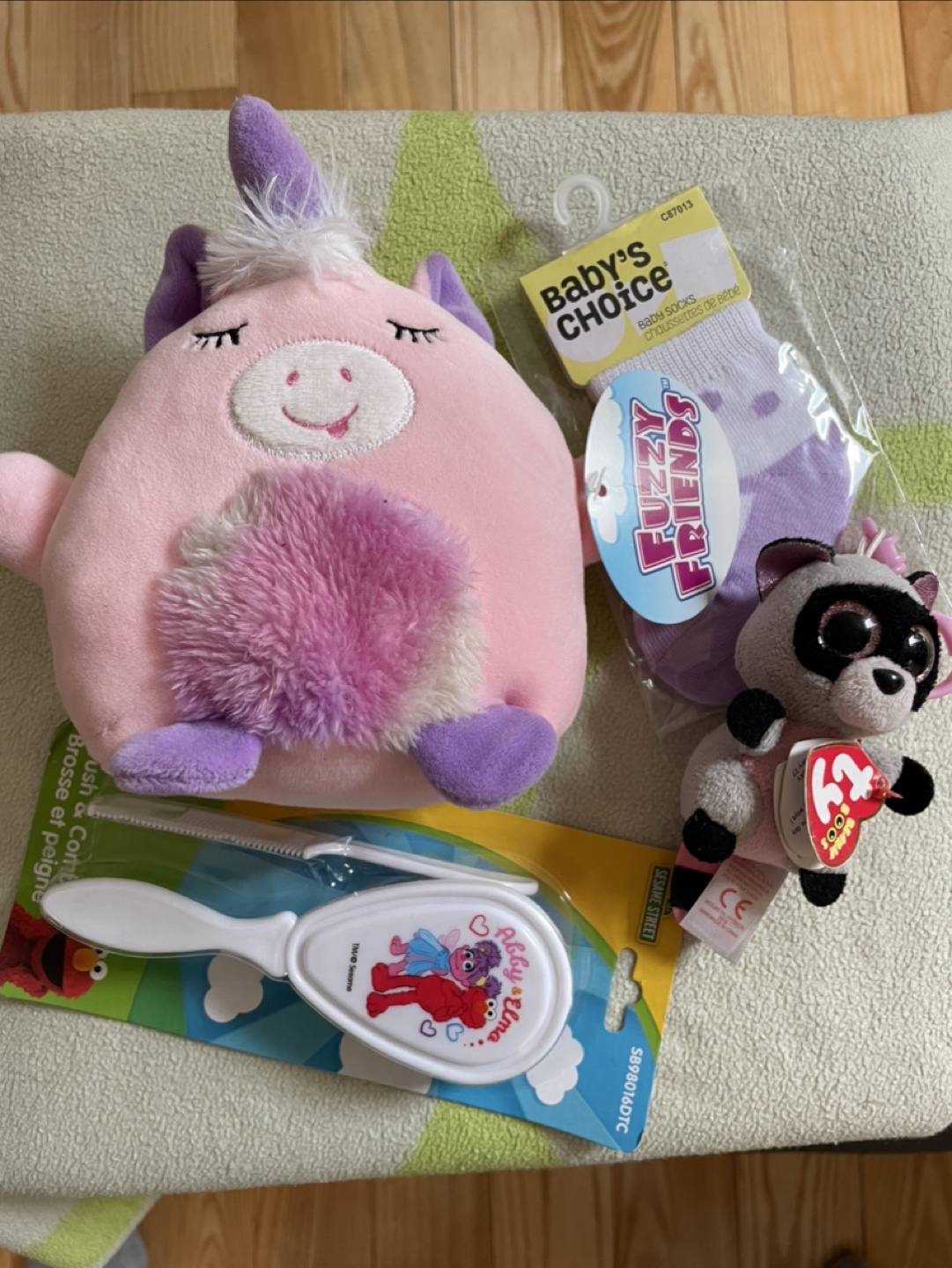 Baby Bundle: Plush, Socks, and Brush Set