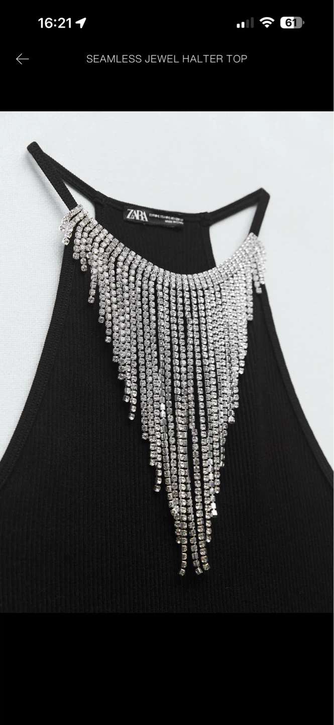 Black Rhinestone Fringe Tank Top - photo 4