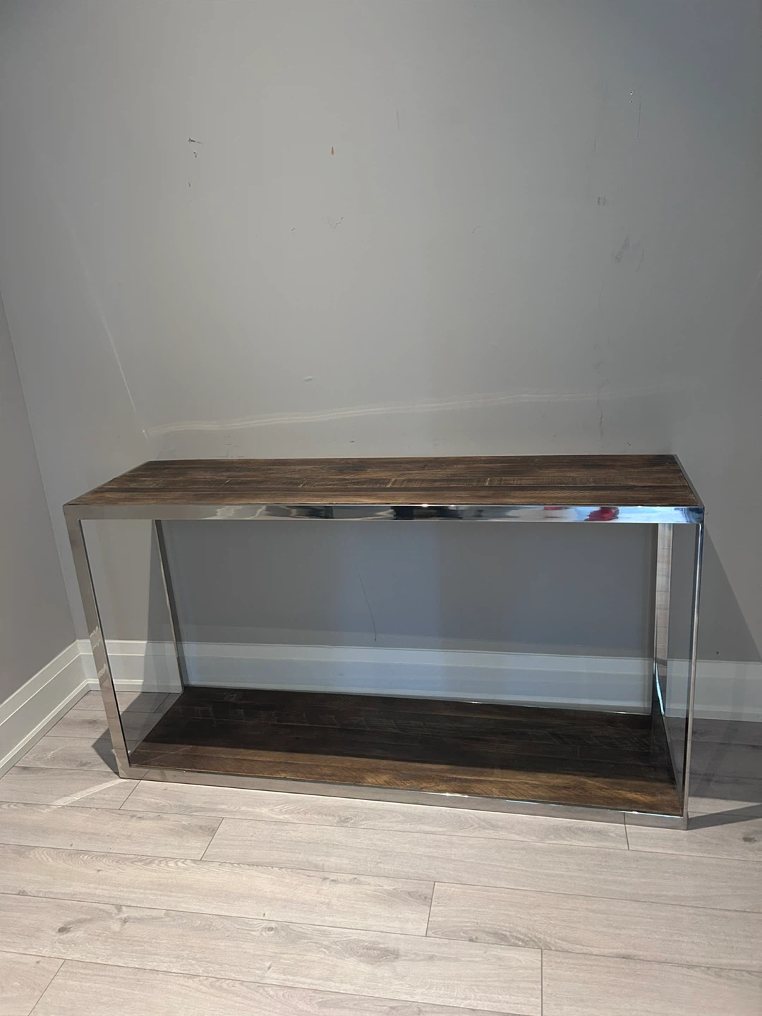 Console Table with Metal Frame and Wood Top - photo 3
