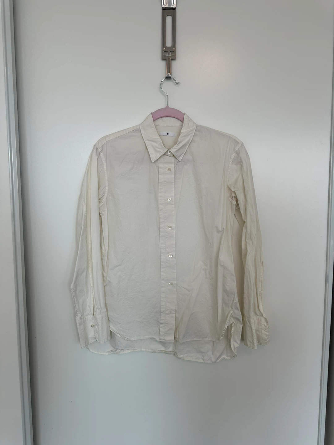Uniqlo J+ Women's Long Sleeve Button-Up Shirt - Off White
