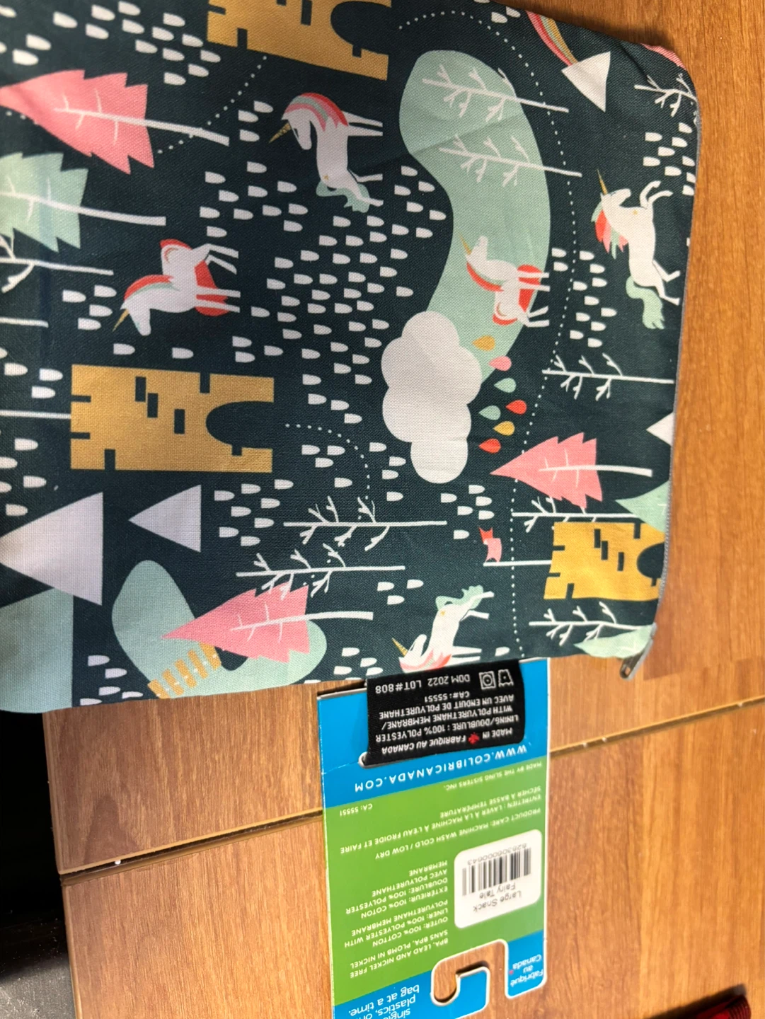 Colibri Canada Reusable Snack Bag - Unicorn Pattern - photo 2