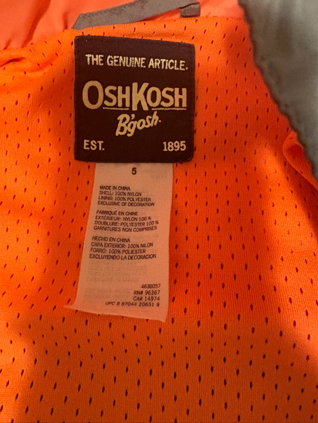 OshKosh B'gosh Jacket Size 5 - photo 3